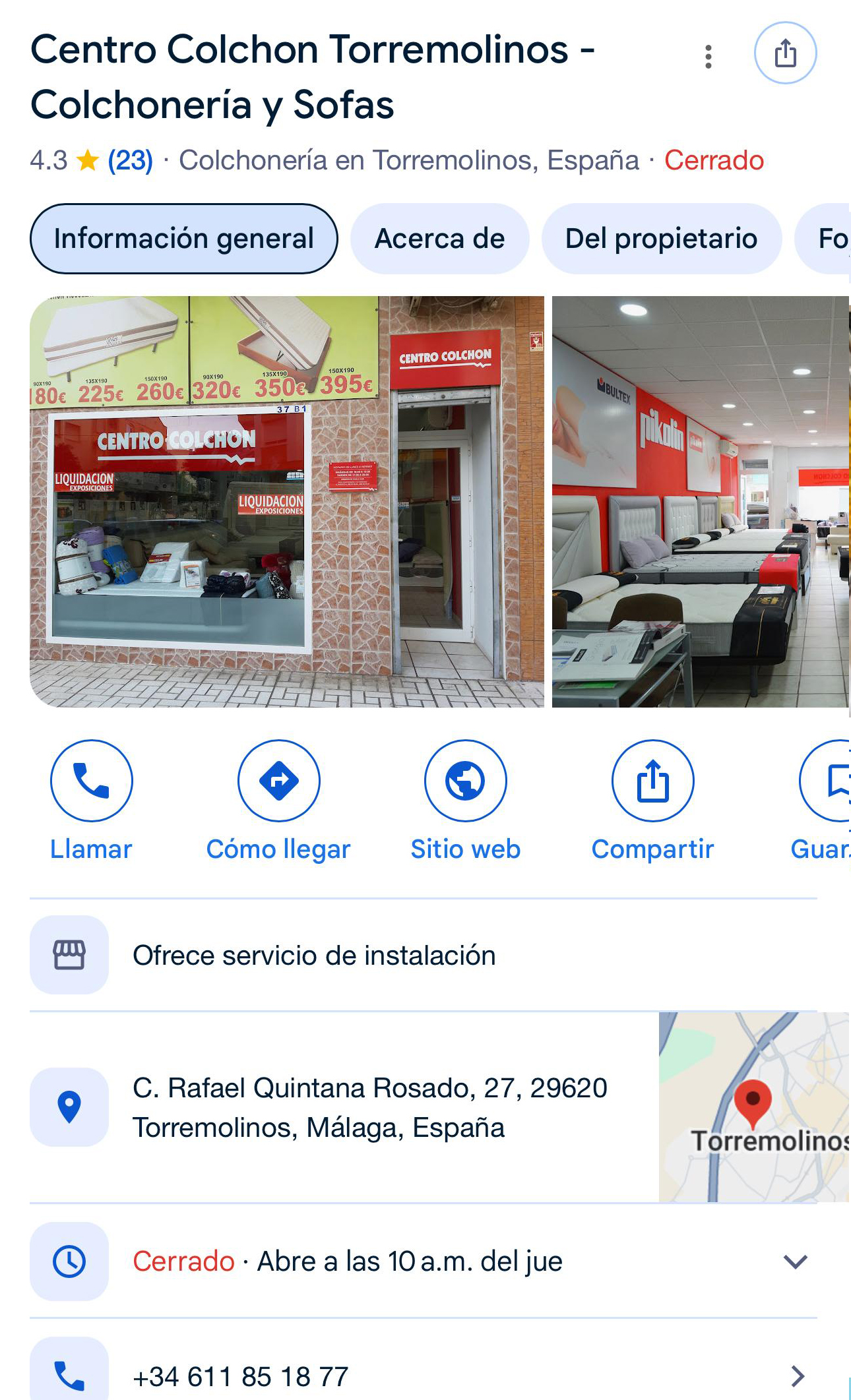 SERP Colchones Torremolinos