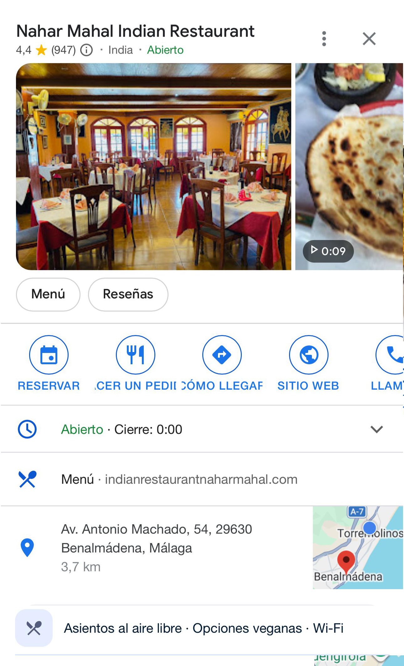 SERP Restaurantes Indios Benalmádena